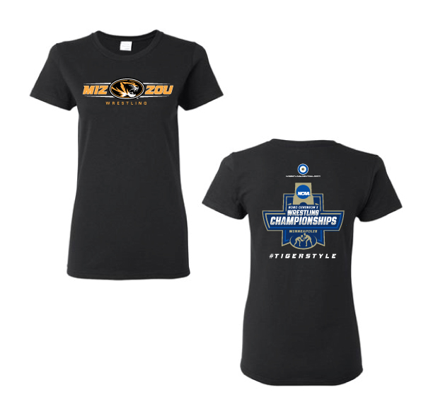 NCAA MIZ ZOU #Tiger Style Women's S/S T-shirt, color: Black